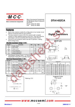 DTA143ZCA-TP datasheet  